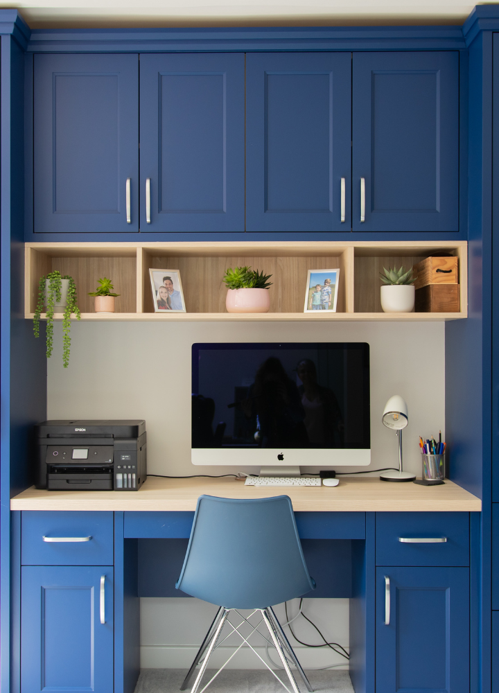 Yellow country kitchen with tall and base Plain Shaker cabinet doors